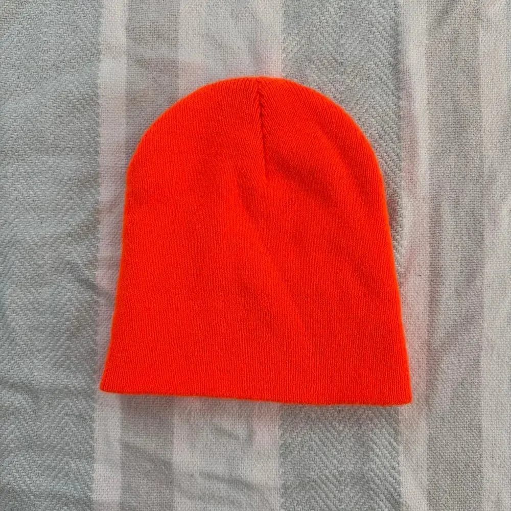 Urban outfitters neon orange beanie hat